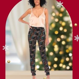 US8💙Anonyme Designers Black Geometric Skinny Pants